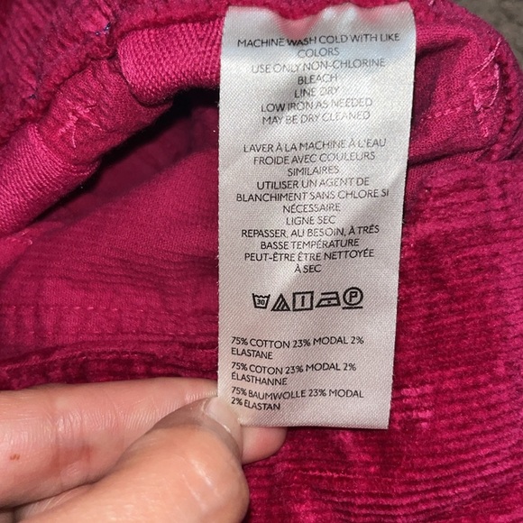 Anthropologie Maeve Colette Cropped Wide Leg Corduroy Pants Grape Purple 30 - Picture 7 of 7